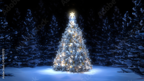 christmas tree in the night