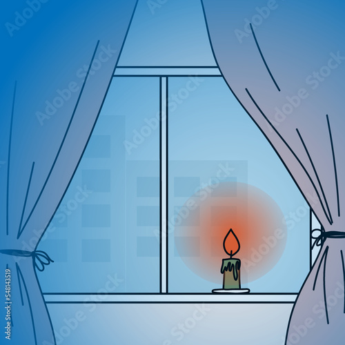 the candle is on the windowsill, blackout Ukraine
