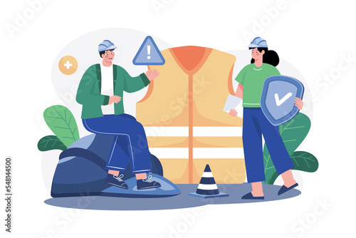 Safety Engineer Illustration concept on white background
