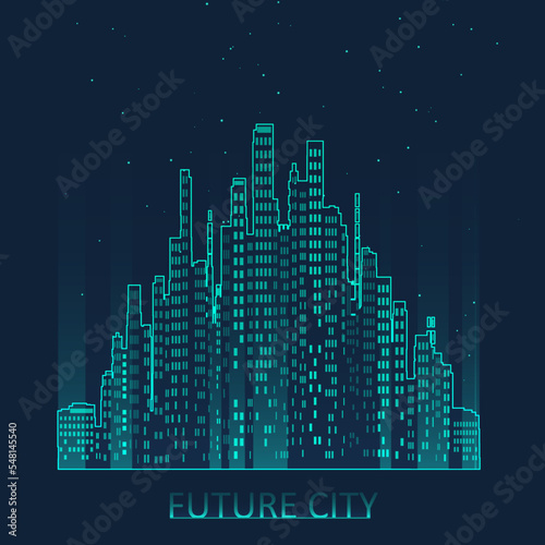 Future city skyline illustration