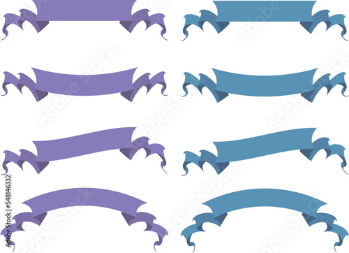 ビンテージリボン8種セット　パープル＆ブルー