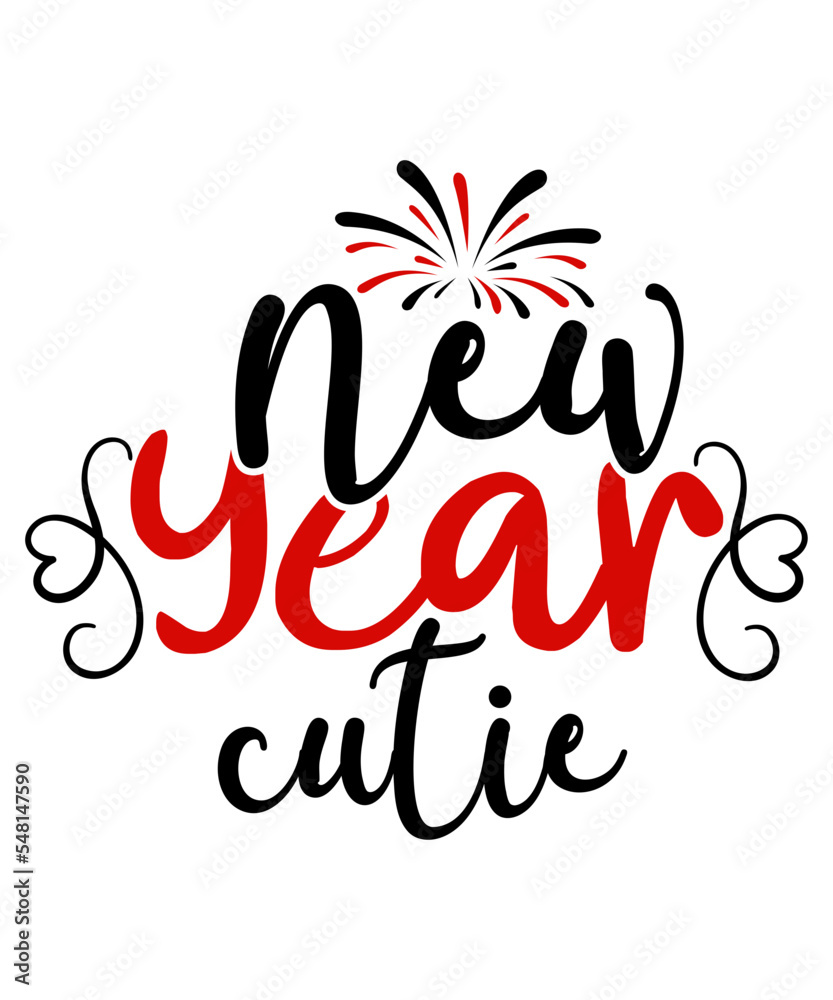 Fototapeta premium NEW YEARS Svg Bundle, Happy New Years 2023 SVG, Print on Demand, New Year Png, Shirt, Svg Files For Circut, Sublimation Designs Downloads