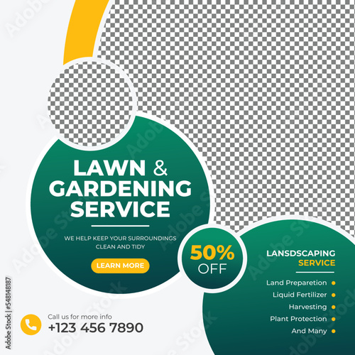 Lawn gardening service
 social media banner 