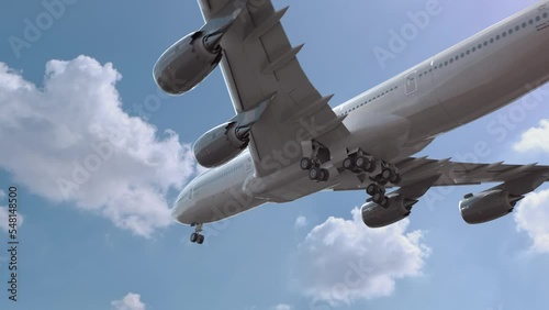 Airliner Flying and Landing Cartagena Colombia. Airplane concept