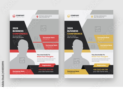 Online Business Conference Flyer Layout, Professional Conference Flyer