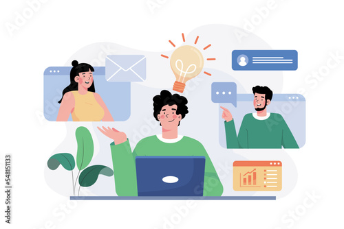 Online Conference Meeting Illustration concept