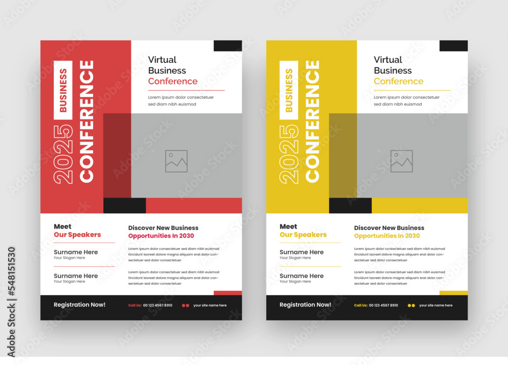 Business Conference Flyer Layout, Meeting Flyer Template