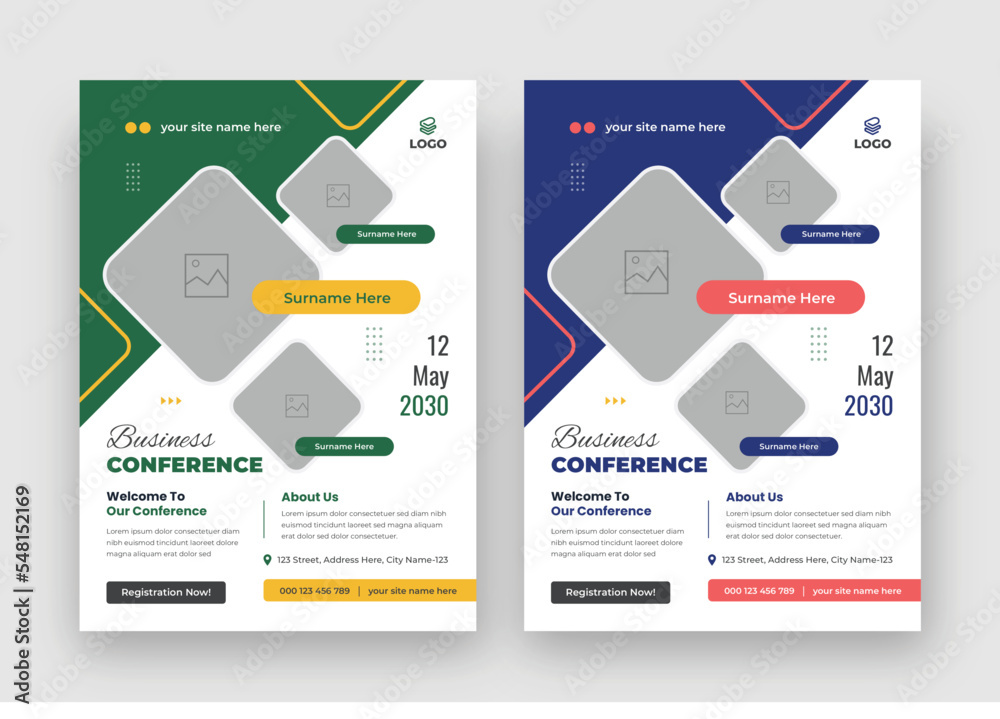 Seminar Conference Flyer Template, Abstract Business Flyer