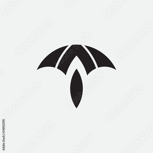 Umbrella logo. Initial A with umbrella shape logo concept.