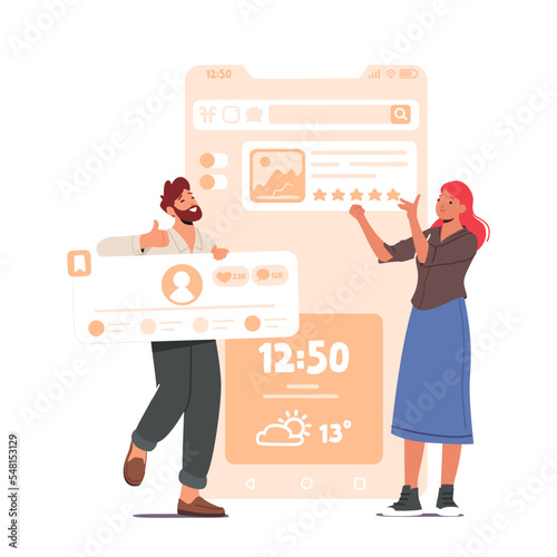 Designer Characters Working On Website Or Application. Ui Ux Design And Programming Mobile Application Illustration