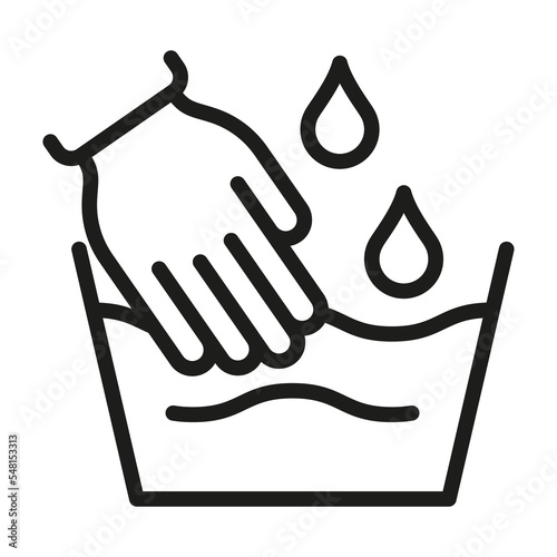 Hand washing line icon. laundering and wash vector illustration