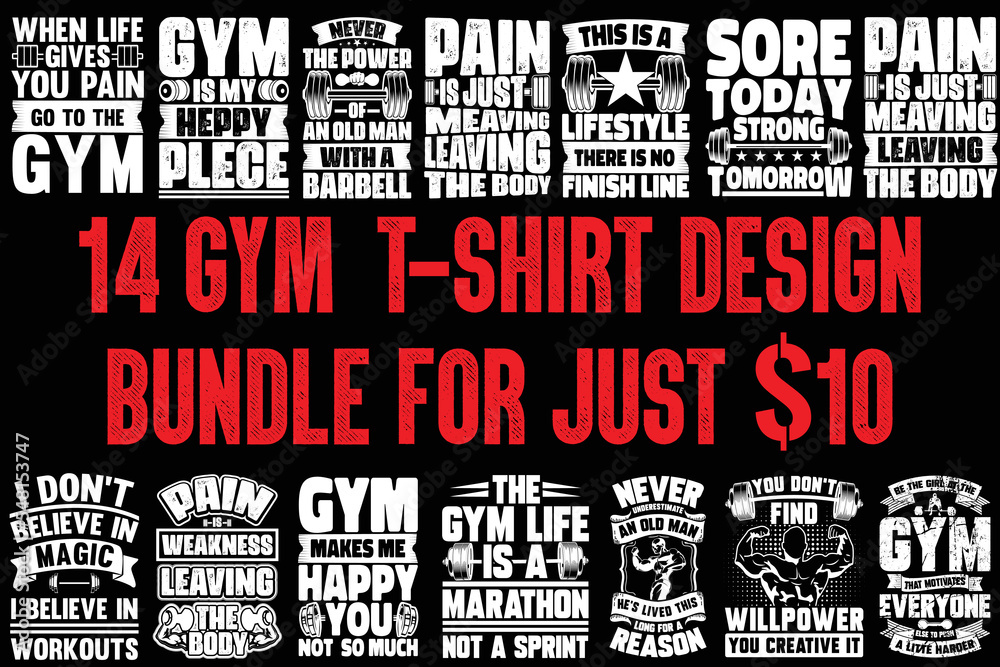 Workout Gym fitness designs for print