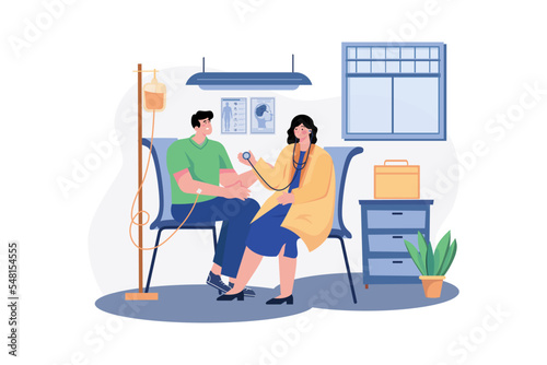 Doctor Examines The Patient Illustration concept