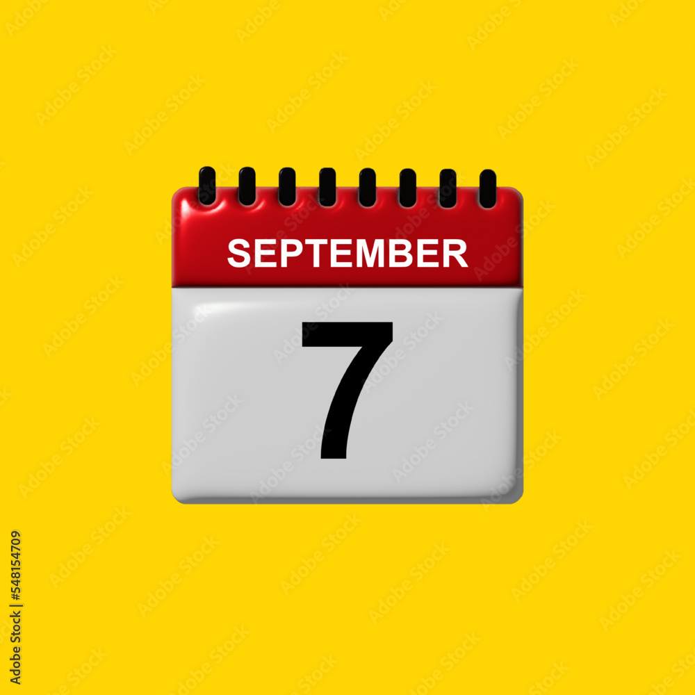 Fototapeta premium september 3d calendar vector design. september calendar design template. 3d calendar design vector illustration