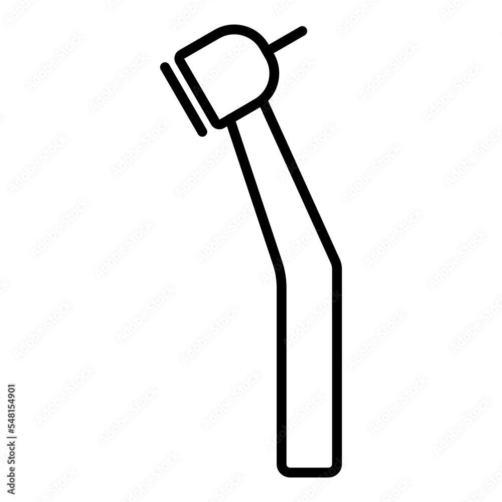Dental drill outline icon. Dental handpiece illustration. Dental drill outline icon. Dental handpiece illustration.