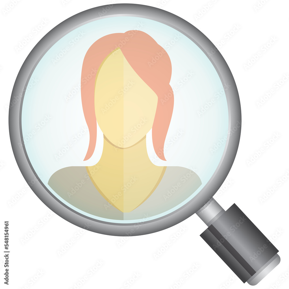 magnifier glass and people icon
