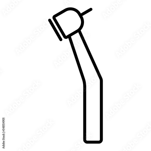 Dental drill outline icon. Dental handpiece illustration. photo
