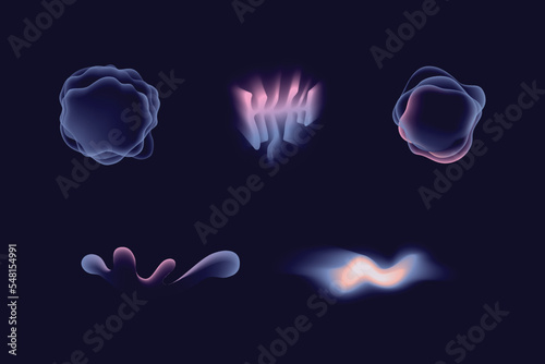 Vector abstract illustrations in modern gradient style hapes and forms, graphic design templates for social media posts and stories with copy space for text