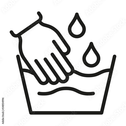 Hand washing line icon. laundering and wash illustration