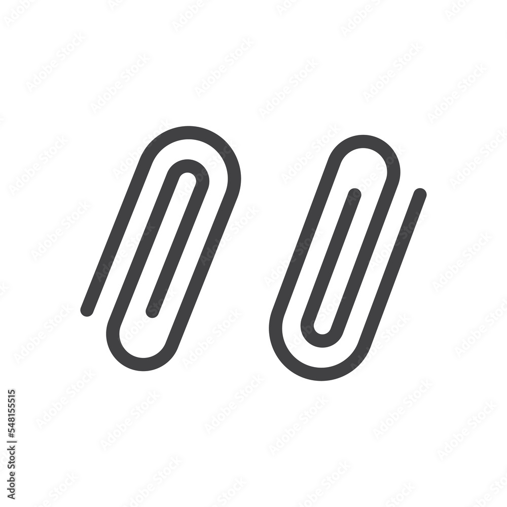 Paperclips icon flat design isolated vector illustration. Paperclips icon flat design isolated vector illustration.