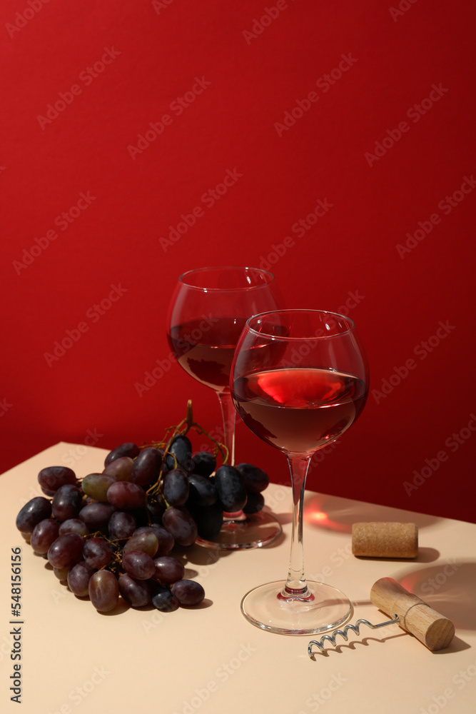 Concept of delicious alcohol drink, tasty wine