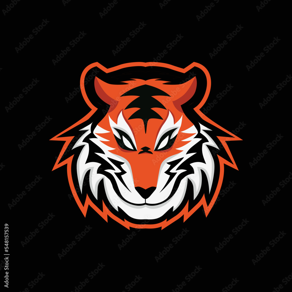 vector tiger head with modern illustration concept style for esport emblem printing  t-shirt