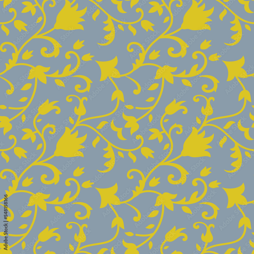Vector Indian Floral Bail seamless pattern digital textile print. Vector illustration