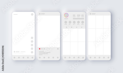 Instagram Reels Stories Feed Template for Social Media App Screen Interface