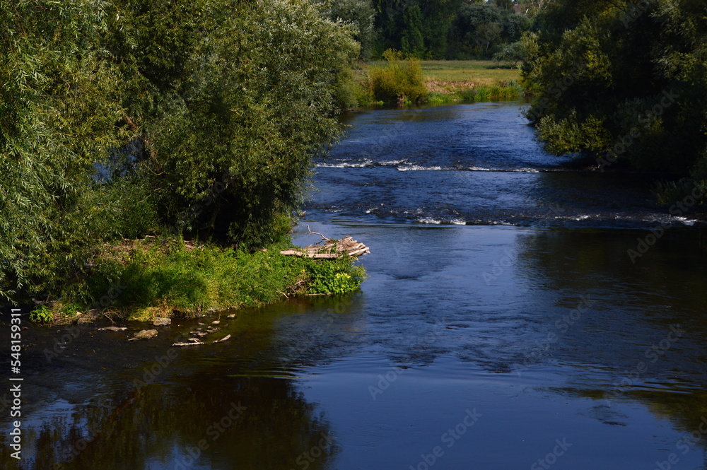 River Leine in the Town Neustadt am Rübenberge, Lower Saxony