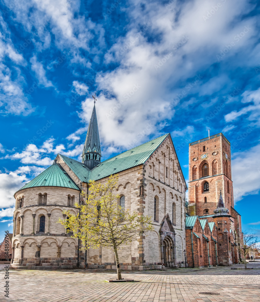 Cathedral in medieval city of Ribe in Denmark