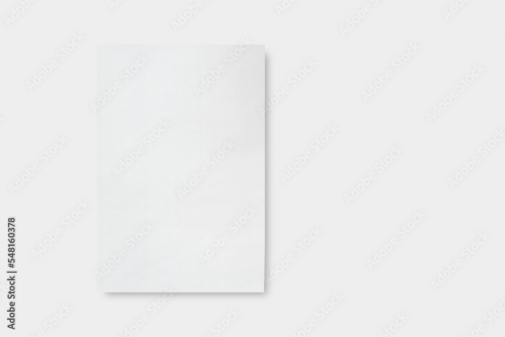 White Paper sheet isolated on white background included clipping path. Top view White Paper sheet isolated on white background included clipping path. Top view