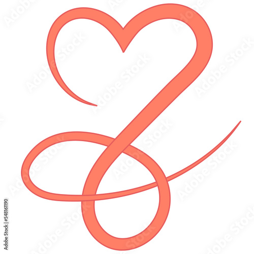 Heart one line border, love...