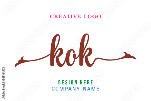 KOK lettering, perfect for company logos, offices, campuses, schools, religious education