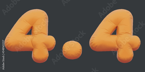 4.4 sale golden inflatable Helium foil numbers bread balloons style. vector illustration eps10