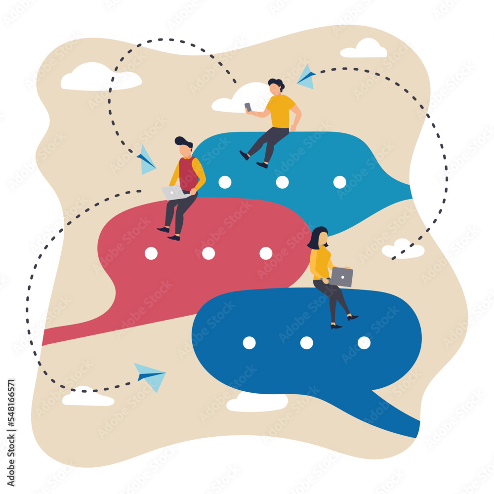 Naklejka premium Brainstorming. Vector illustration. Art design with employees, businessmen in working process. Concept of business, career development, partnership, team work, innovative business approach