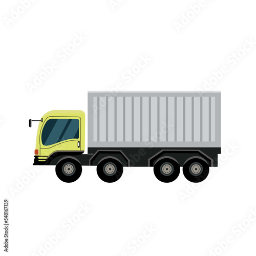 Delivery trucks for commercial orders for delivery services. Fast cargo movement. Vector illustration