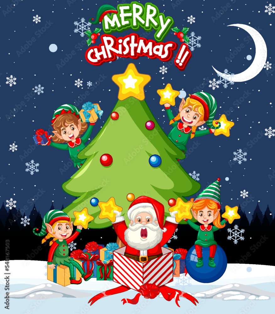 Fototapeta premium Christmas night poster design