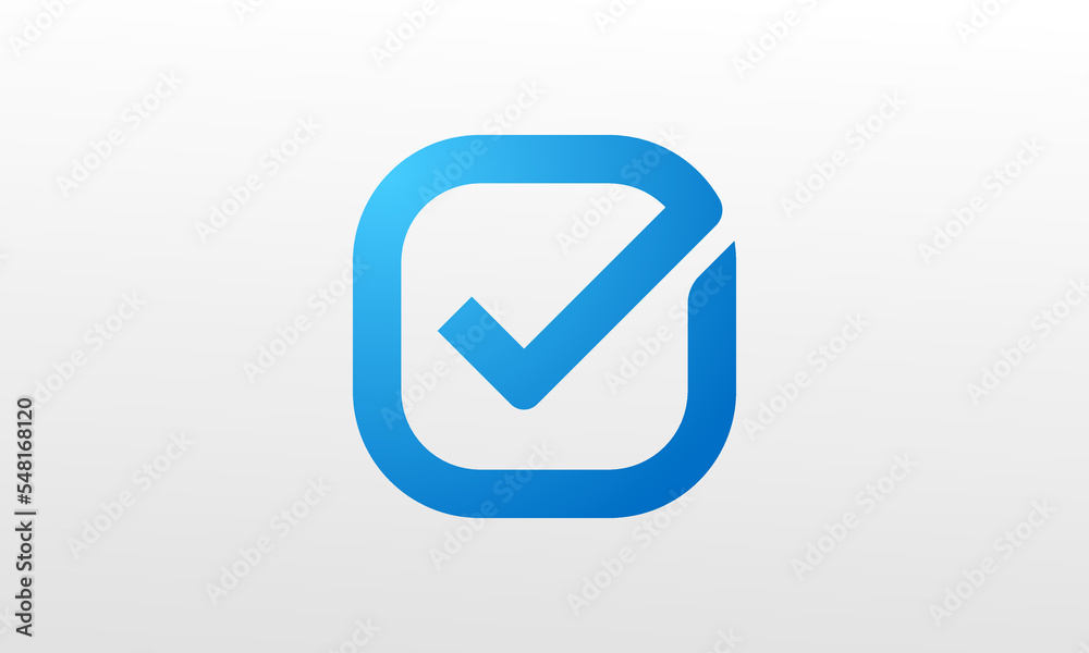 Valid Approved Icon. White Check Mark with Blue Square Shape OK Sticker Label isolated on White Background. Flat Vector Icon Design Elements For Web Templates Valid Approved Icon. White Check Mark with Blue Square Shape OK Sticker Label isolated on White Background. Flat Vector Icon Design Elements For Web Templates