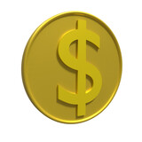 3D Illustration of a Coin Dollar with aesthetic colors suitable for web, apk or additional ornaments for your project