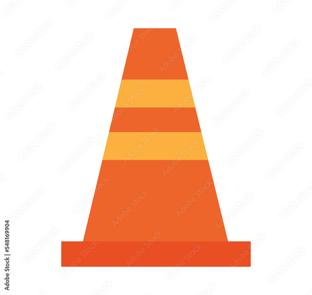 Traffic cone safety road sign. Road cone on a white background.