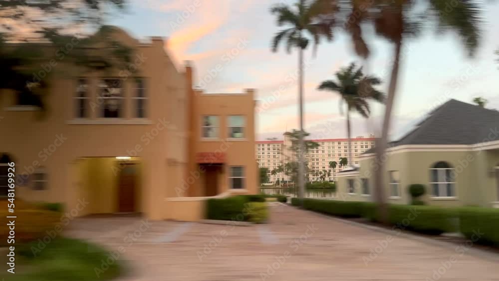 Passenger view from car window on florida, USA Passenger view from car window on florida, USA