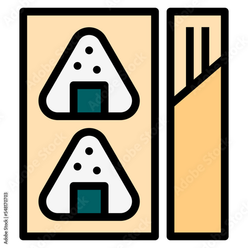 onigiri food truck filled outline icon
