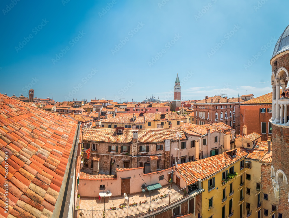 Italia Roof Top View across mediterrean Venezian old town 