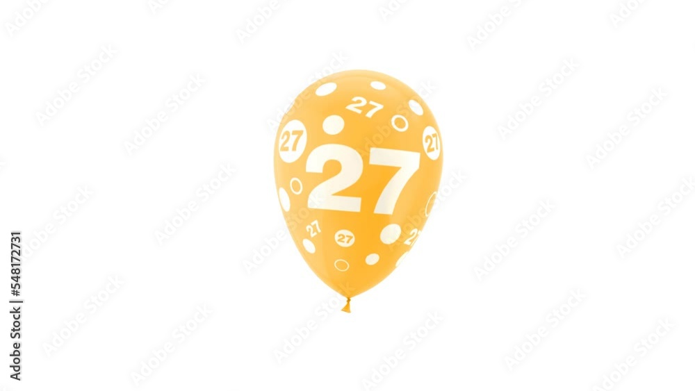 Balloon Animation with number 27. Loop Animation. With Green Screen and Alpha Matte Channel. Balloon Animation with number 27. Loop Animation. With Green Screen and Alpha Matte Channel.