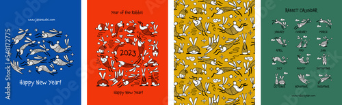 Foto Happy chinese new year 2023 of the rabbit zodiac sign