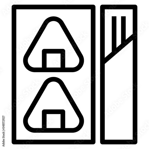 onigiri food truck outline icon