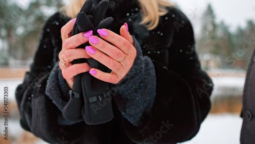 Love Winter. hands in wet mittens. cold.