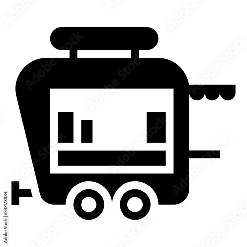 camper food truck glyph icon