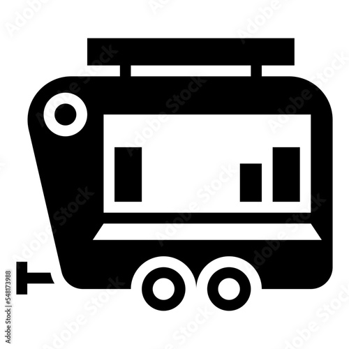 camping food truck glyph icon