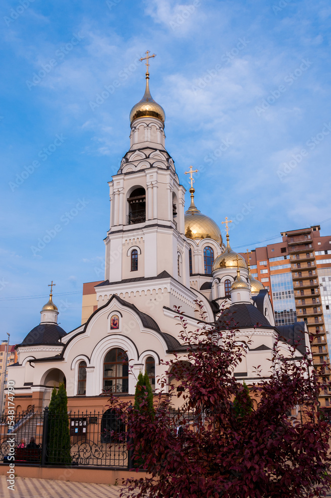 Voronezh, Russia, October 3, 2022: Russian Pro-Orthodox Church, lower church in honor of the Nativity of the Holy glorious prophet, Forerunner and Baptist of the Lord John in the fall